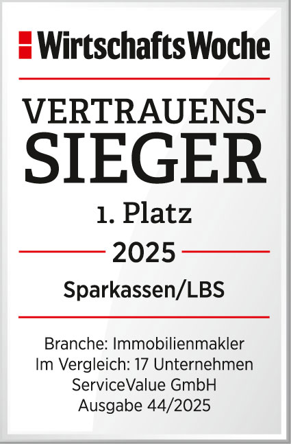 Auszeichnung für höchstes Kundenvertrauen 2024 der Sparkassen-Finanzgruppe/LBS von der WirtschaftsWoche.